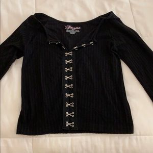 Black long sleeve top